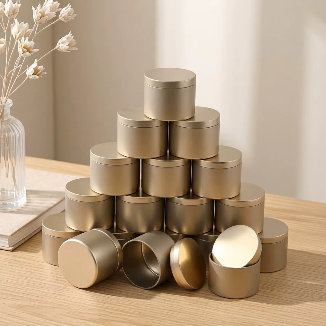 Mason Jar 8Oz - 24pcs Champagne Golden 4oz/8oz Metal Candle