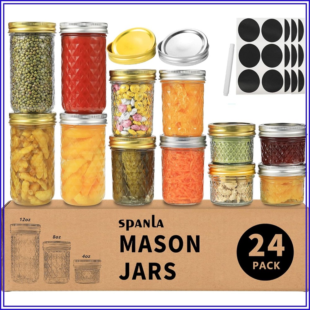 24 Pack Mason Jars with Lids - - đánh giá và giá Mason Jar 8Oz