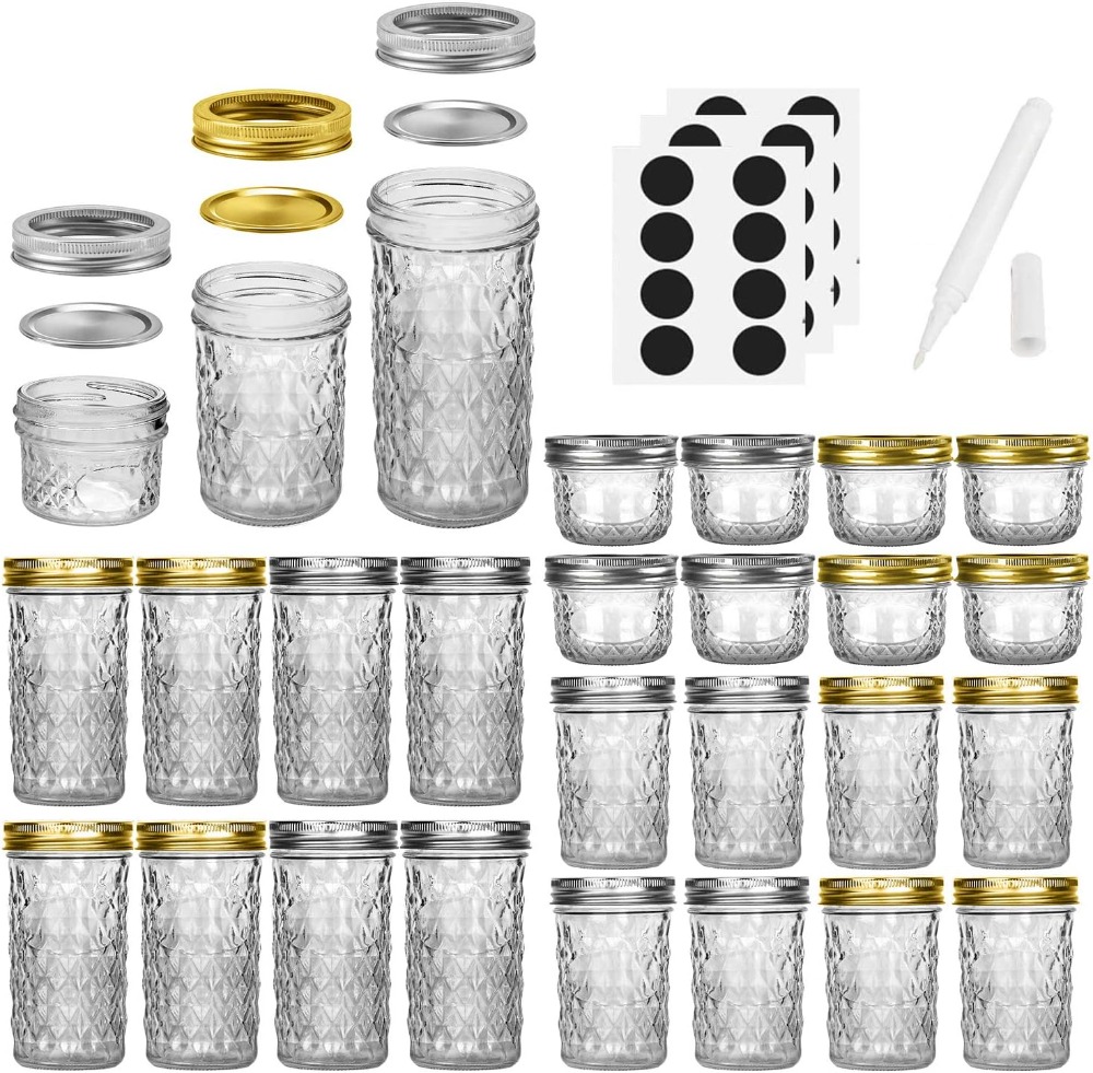 24 Pack Mason Jars with Lids - - đánh giá và giá Mason Jar 8Oz