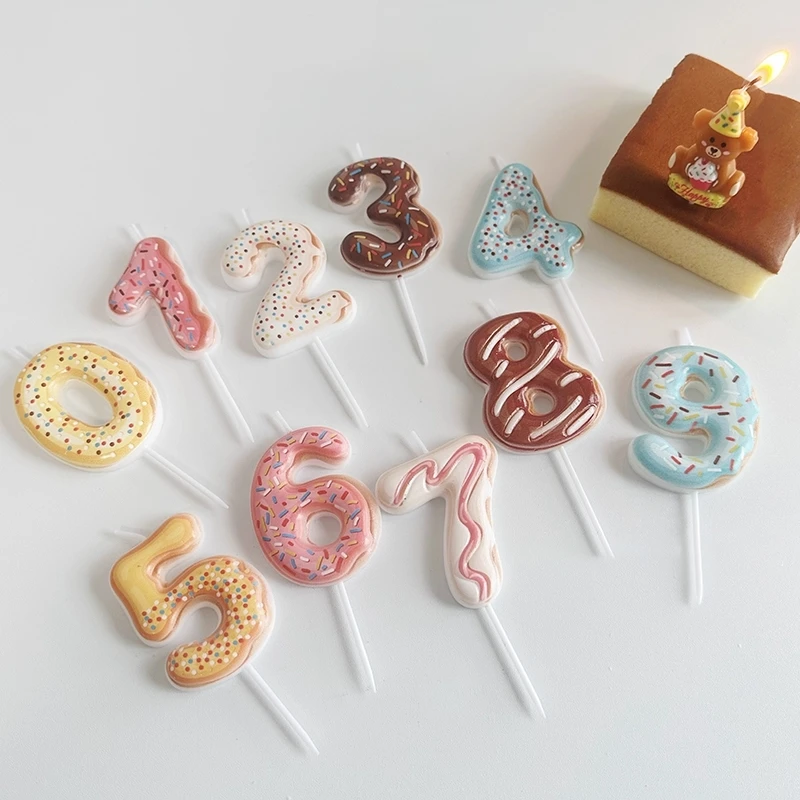 Sweet Donut Number Candle 0-9  - đánh giá và giá Zebra Candle Supplies