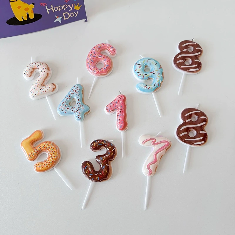 Sweet Donut Number Candle 0-9  - đánh giá và giá Zebra Candle Supplies