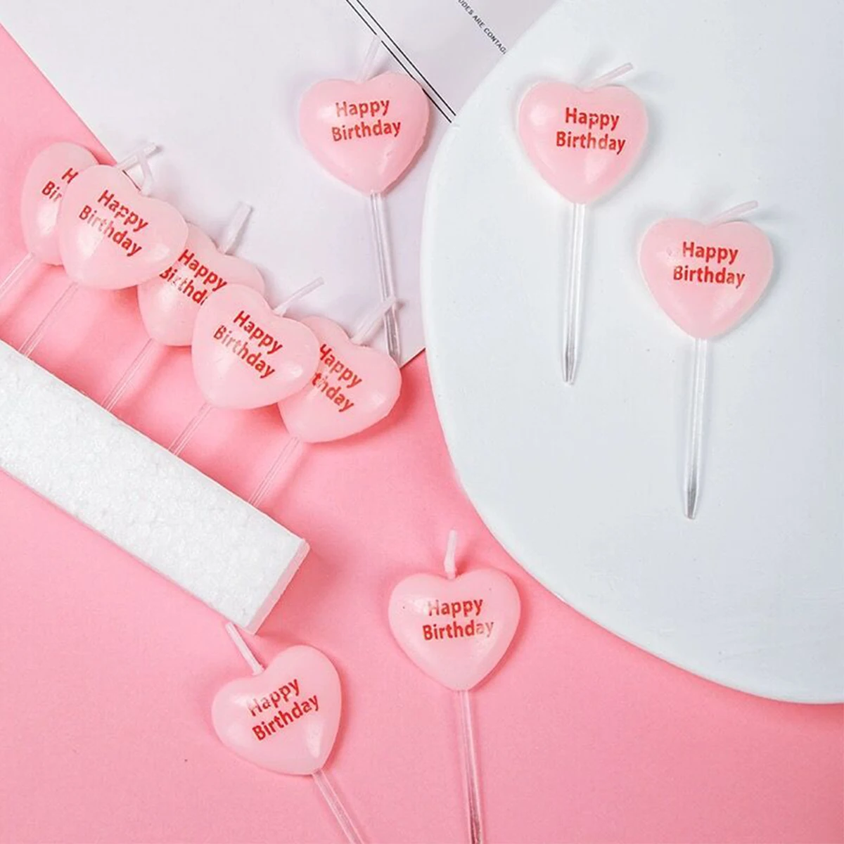 5pcs Cute Heart Shaped Birthda - đánh giá và giá Zebra Candle Supplies