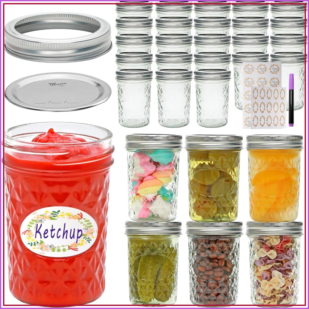 30 Pack 8 oz Mason Jars with A - đánh giá và giá Mason Jar 8Oz